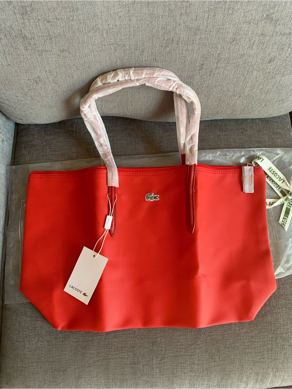 Lacoste L.12.12 Concept Tote handbag Bag purse red NWT